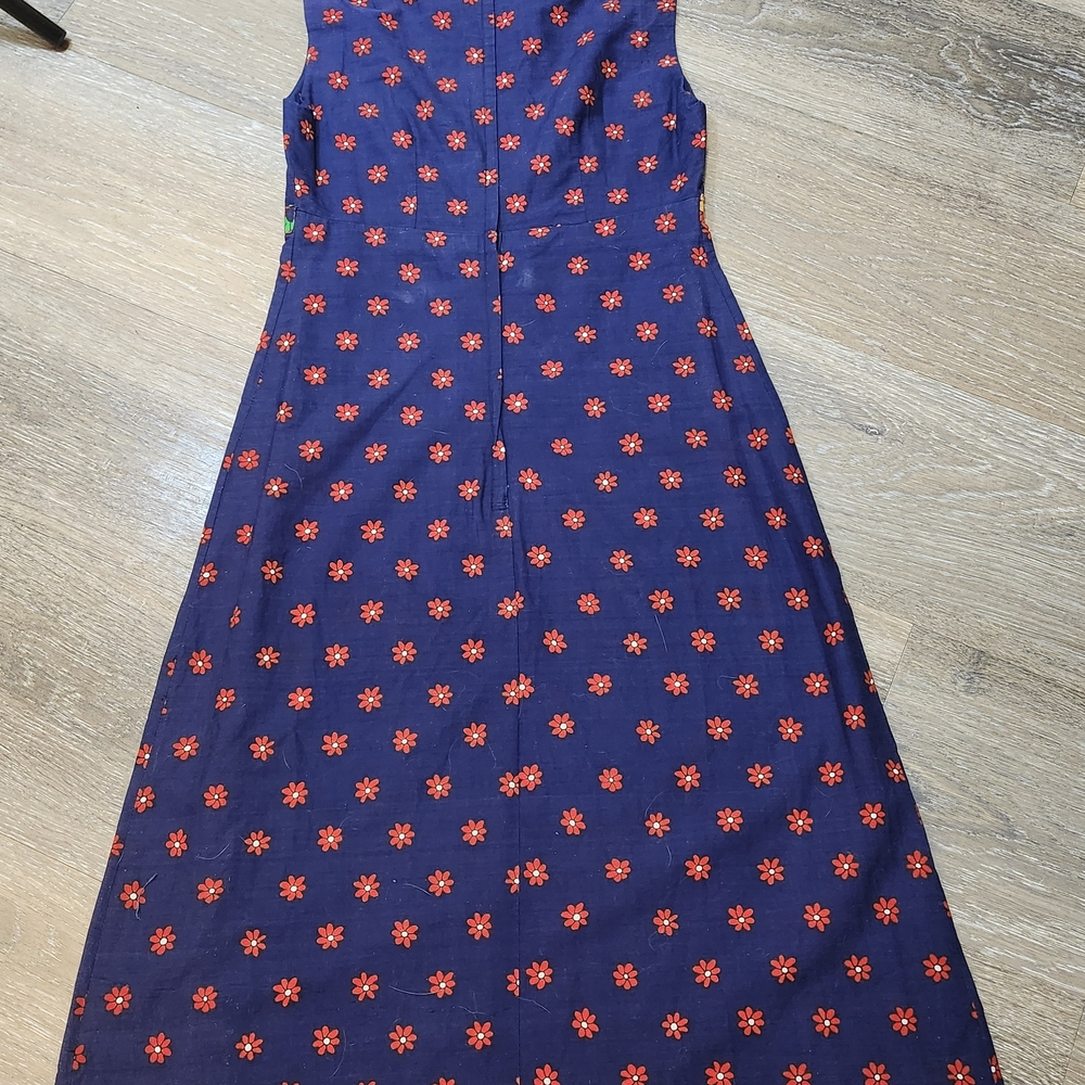 Authentic Real 60's Hippy Super Vintage Maxi Dress Rare Floral Pattern Woodstock - Picture 8 of 11